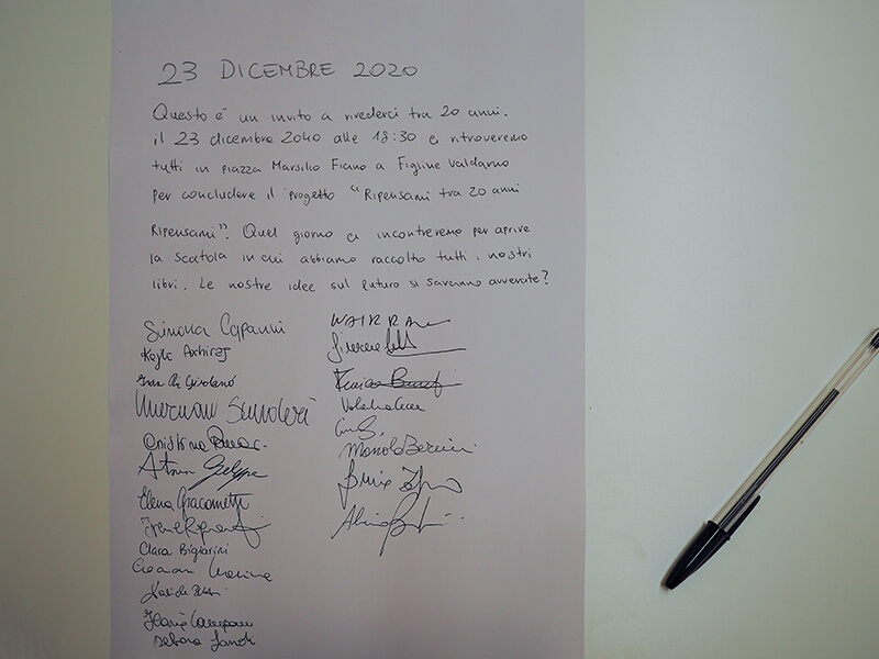 Il contratto che lega i partecipanti del progetto. Foto di Alessio Bertini